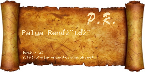 Palya Renátó névjegykártya