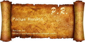 Palya Renátó névjegykártya